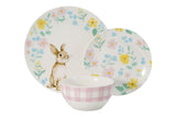 Ivy & Co Spring Bunny Porcelain Dinnerware Set, Serves 4, 12-pc, Spring Floral