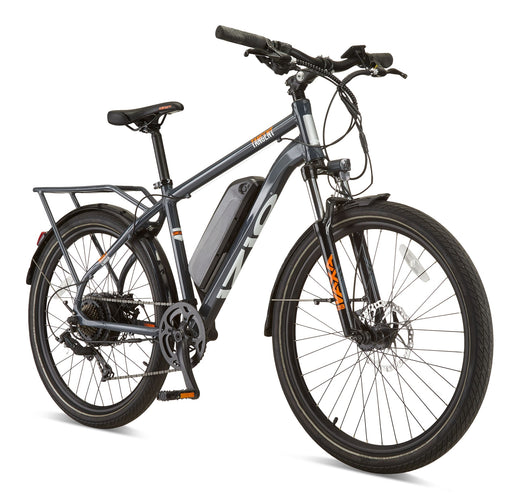 iZip Tangent All-Terrain 48V Electric Bike with Storage Carrier, 26-in Wheel, Grey