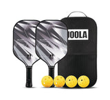Joola Ben Johns Silver Lightning 10mm Pickleball Paddle & Indoor/Outdoor Ball Set, Black