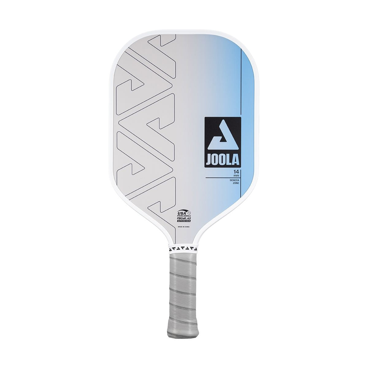 Joola Zone Hybrid Fibreglass & Carbon Fibre 14mm Pickleball Paddle with Feel-Tec Grip, USAPA Approved, White/Blue