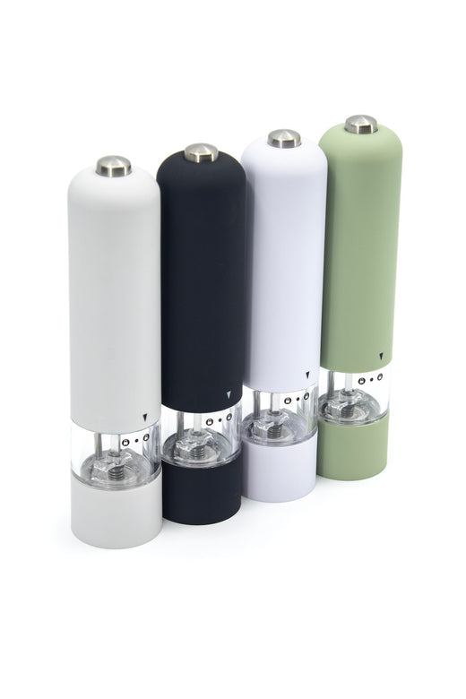 Kamenstein Electric Salt or Pepper Grinder Mill, Adjustable Nozzle, Assorted Colours