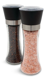 Kamenstein Glass Salt & Pepper Grinder Mill Set, Pre-Filled, 7.5-in, 2-pc