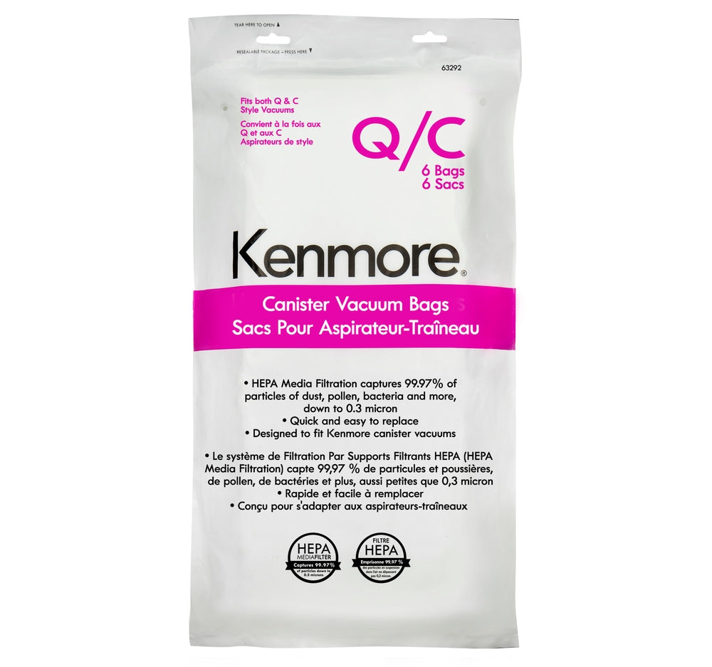 Kenmore Genuine HEPA Canister Vacuum Cleaner Bags, 6-pk