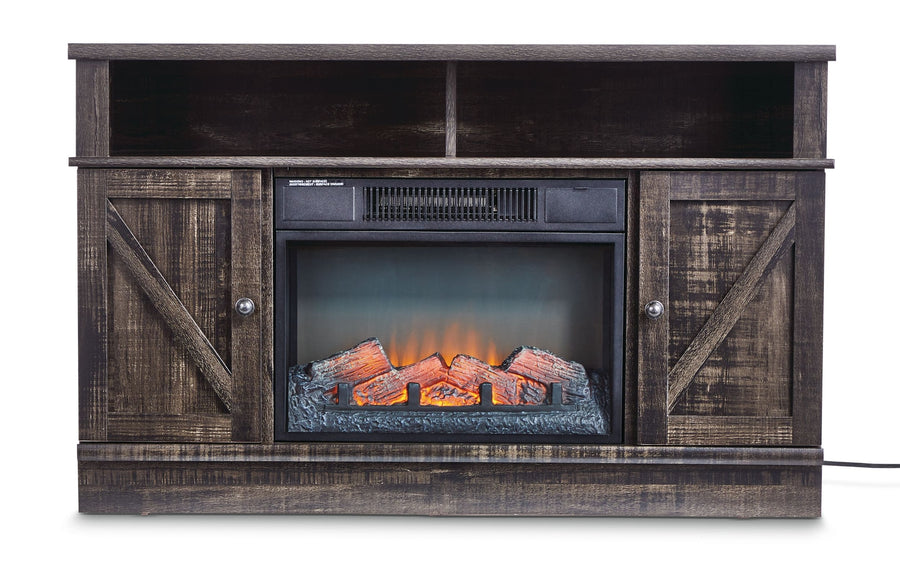 Kerry Media Electric Fireplace TV Stand, 44.5-in, 1500W, Brown