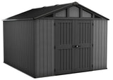 Keter Apex Resin 2-Door Outdoor Storage Shed with Full Length Skylight, Grey, 10-ft x 11.5-ft
