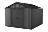 Keter Apex Resin 2-Door Outdoor Storage Shed with Full Length Skylight, Grey, 10-ft x 11.5-ft image 2