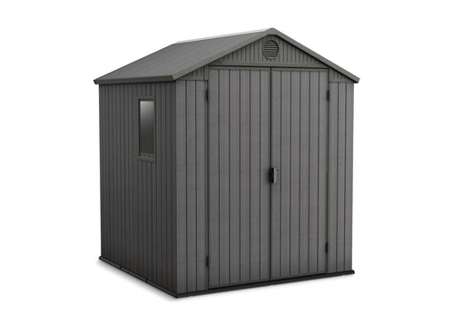 Keter Darwin Outdoor Storage Shed, Grey, 6-ft x 6-ft