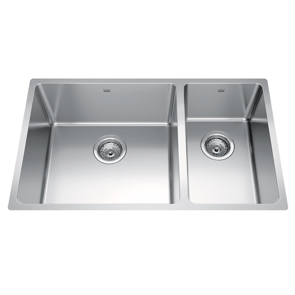Kindred Brookmore Undermount Combination Bowl Kitchen Sink, 30.5-in x 18.1-in x 9-in, Stainless Steel