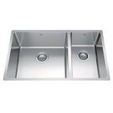 Kindred Brookmore Undermount Combination Bowl Kitchen Sink, 30.5-in x 18.1-in x 9-in, Stainless Steel