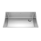 Kindred Brookmore Undermount Single Bowl Off Set Waste Kitchen Sink, 32.5-in x 18.1-in x 9-in, Stainless Steel image 2