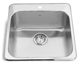Kindred Steel Queen Drop In Single Bowl 1-Hole Kitchen Sink, 20-in x 20.5-in x 8-in, Stainless Steel