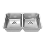 Kindred Steel Queen Undermount Double Bowl Kitchen Sink, 30.88-in x 17.75-in x 8-in, Stainless Steel