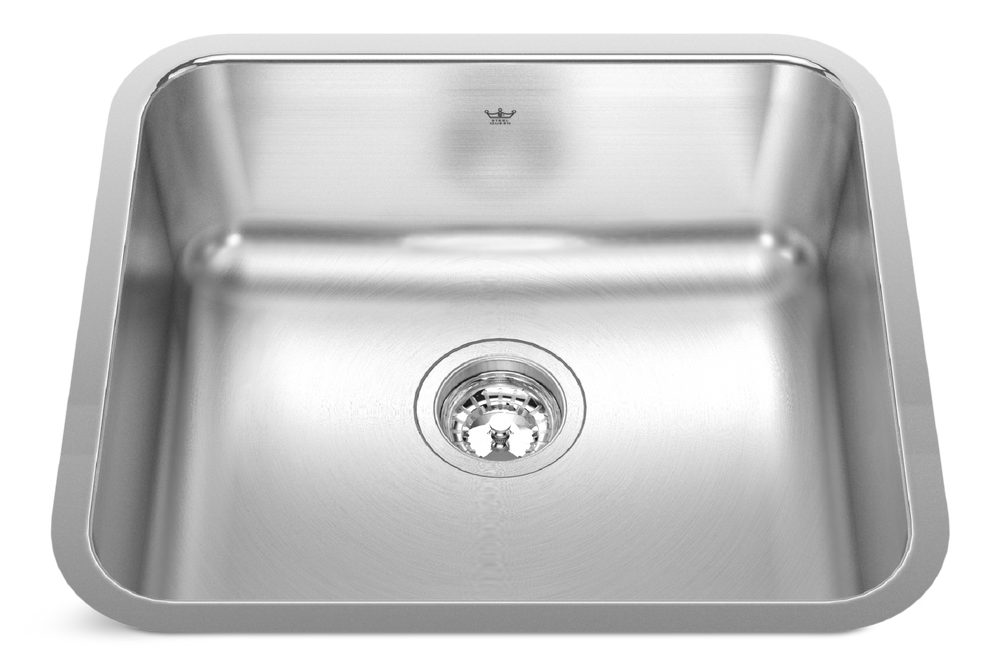 Kindred Steel Queen Undermount Single Bowl Kitchen Sink, 19.75-in x 17.75-in x 8-in, Stainless Steel