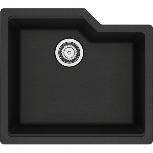 Kindred Urban Undermount Granite Single Bowl Kitchen Sink, 22.06-in x 19.69-in x 9.06-in, Onyx