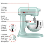 KitchenAid 5.5 Quart Bowl-Lift Stand Mixer, 11 Speed Professional Mixer, Ice Blue image 5