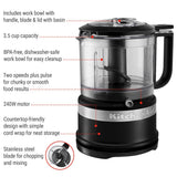 KitchenAid Compact Food Chopper with Dishwasher Safe Parts, Black image 4