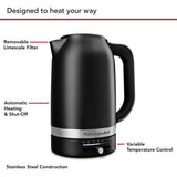 KITCHENAID Electric Kettle with Swivel Base, Matte Black, 1.7-L image 3