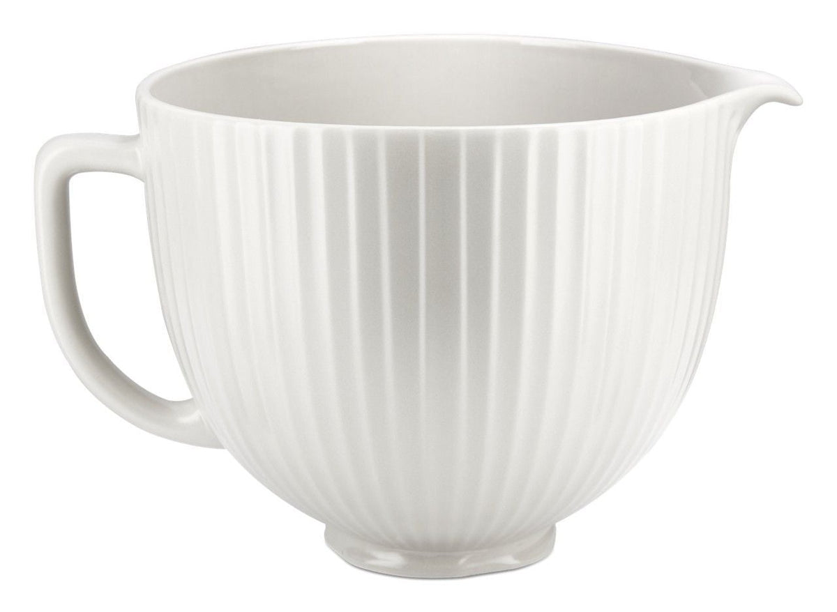 KITCHENAID Microwave Safe Ceramic Bowl with Columns, White