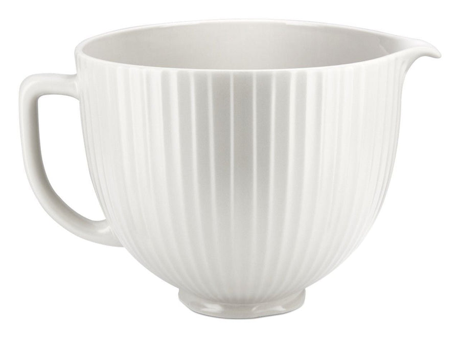 KITCHENAID Microwave Safe Ceramic Bowl with Columns, White