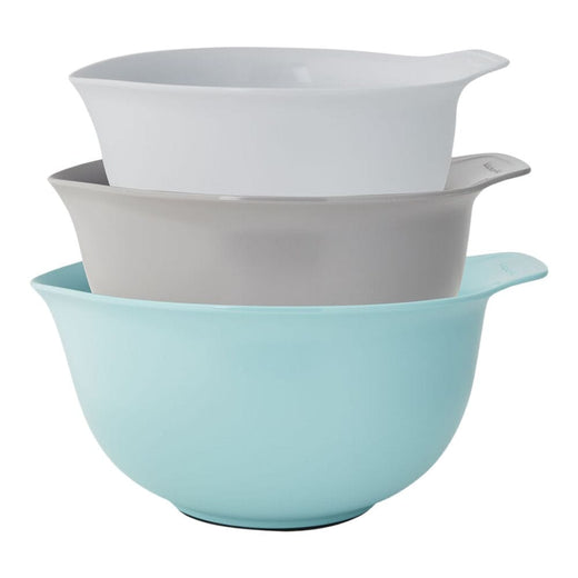 KitchenAid Plastic Mixing Bowl Set with Non-Slip Base, Assorted Sizes, 3-pc