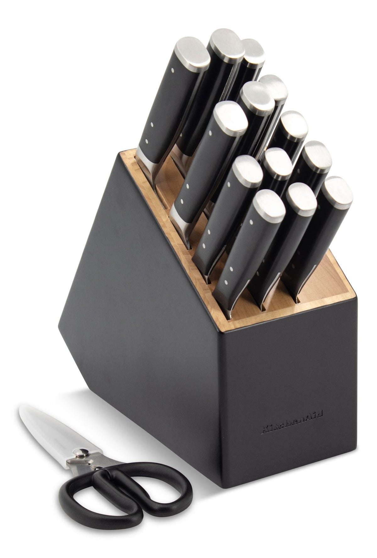 KitchenAid Triple Rivet Knife Block Set, Black, 15-pc