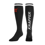 Knapper Above-the-Knee Long Dek Hockey Socks, Black, Assorted Sizes