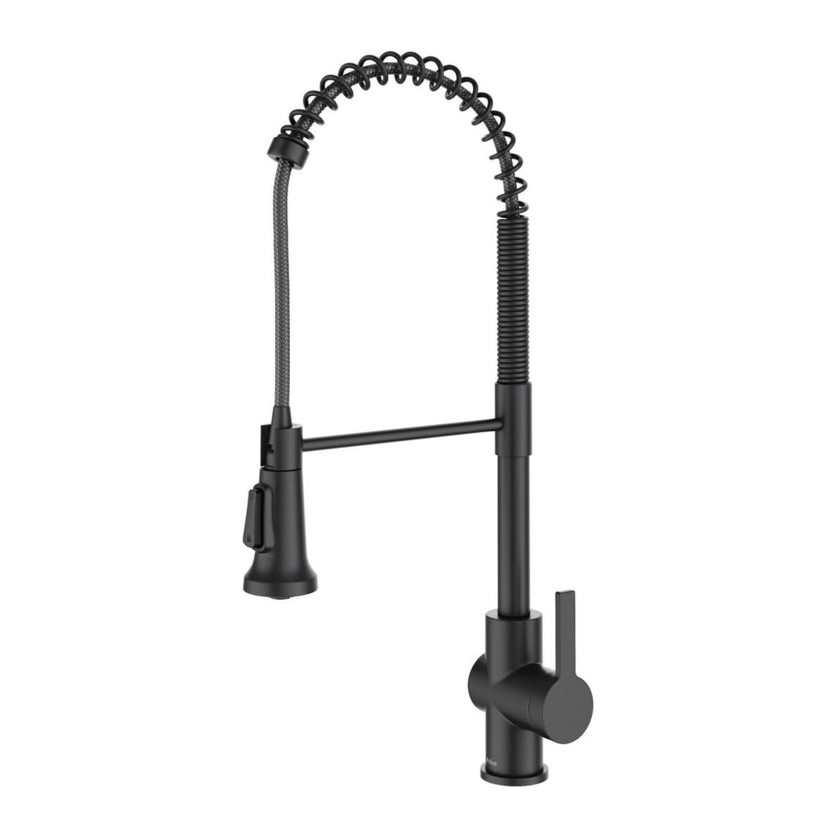 Kraus Britt Commercial Style Pull-Down Single Handle Kitchen Faucet, Matte Black