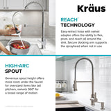 Kraus Britt Commercial Style Pull-Down Single Handle Kitchen Faucet, Matte Black image 3