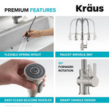 Kraus Britt Commercial Style Pull-Down Single Handle Kitchen Faucet, Matte Black image 4