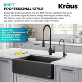 Kraus Britt Commercial Style Pull-Down Single Handle Kitchen Faucet, Matte Black image 6