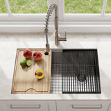 Kraus Kore Undermount Stainless Steel Single Bowl Kitchen Sink with Add-Ons, 27x19x11-in image 5
