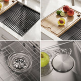 Kraus Kore Undermount Stainless Steel Single Bowl Kitchen Sink with Add-Ons, 27x19x11-in image 6