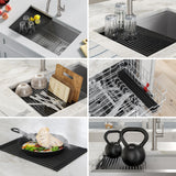 Kraus Kore Undermount Stainless Steel Single Bowl Kitchen Sink with Add-Ons, 27x19x11-in image 8