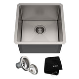 Kraus Standard PRO Undermount Stainless Steel Single Bowl Bar Sink, 17x17x11-in