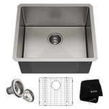 Kraus Standard PRO Undermount Stainless Steel Single Bowl Kitchen Sink, 21x18x10-in