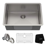 Kraus Standard PRO Undermount Stainless Steel Single Bowl Kitchen Sink, 23x18x10-in