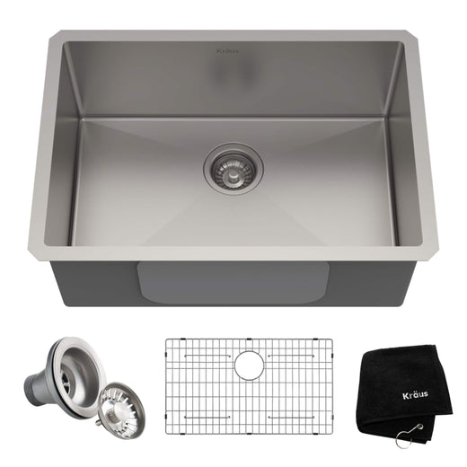 Kraus Standard PRO Undermount Stainless Steel Single Bowl Kitchen Sink, 23x18x10-in
