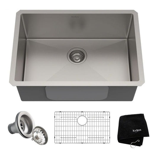 Kraus Standard PRO Undermount Stainless Steel Single Bowl Kitchen Sink, 26x18x10-in