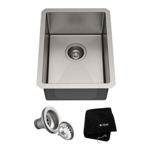 Kraus Standart PRO 16-Gauge Undermount Single Bowl Stainless Steel Kitchen Bar Sink, 14-in