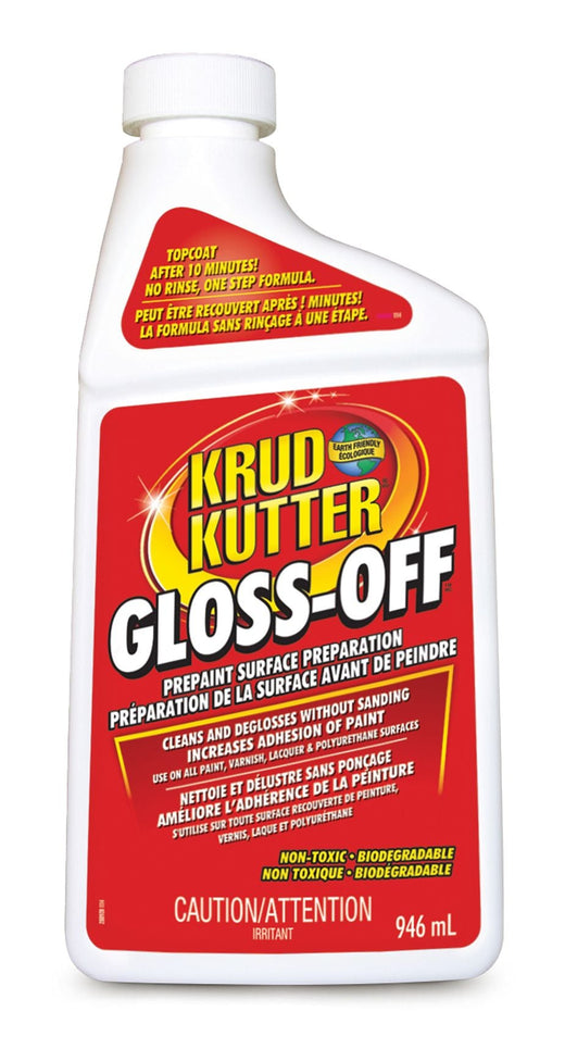 Krud Kutter Gloss-Off Pre-Paint Surface Preparation, Cleaner & Deglosser Without Sanding, 946-mL