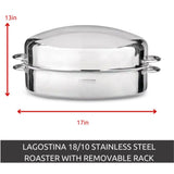 Lagostina 18/10 Stainless Steel Roaster with Removable Rack, 43 x 33cm image 6