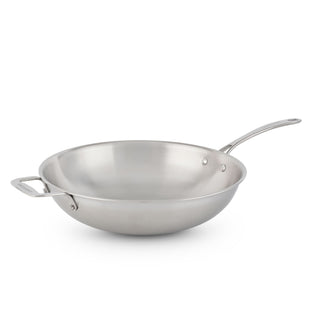 Lagostina 3-Ply Clad Commercial Wok Fry Pan, 32-cm