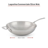 Lagostina 3-Ply Clad Commercial Wok Fry Pan, 32-cm image 3