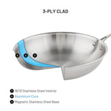 Lagostina 3-Ply Clad Commercial Wok Fry Pan, 32-cm image 4