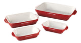 Lagostina Ceramic Bakeware Set, Red, Assorted Sizes, 4-pc