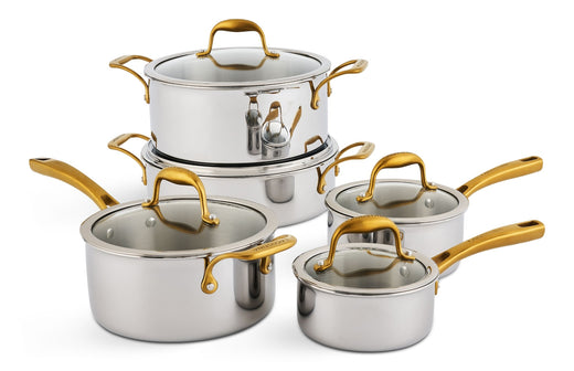 Lagostina Finezza 5-Ply Clad Stainless Steel Cookware Set, 10-pc