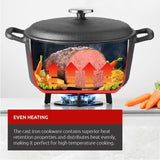Lagostina Pre-Seasoned Casserole Dish, Cast Iron, Black, 6-qt image 6