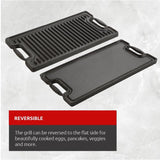 Lagostina Pre-Seasoned Cast Iron Reversible Grill, Oven & BBQ Safe, Black, 20-in x 10-in image 8