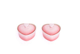 Lagostina Stoneware Heart Cocottes and Tray, Gradient Rose, 5-pc image 2