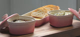 Lagostina Stoneware Heart Cocottes and Tray, Gradient Rose, 5-pc image 8